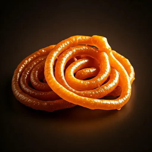 Golden crispy Jalebi and festive Indian sweets glistening with syrup
